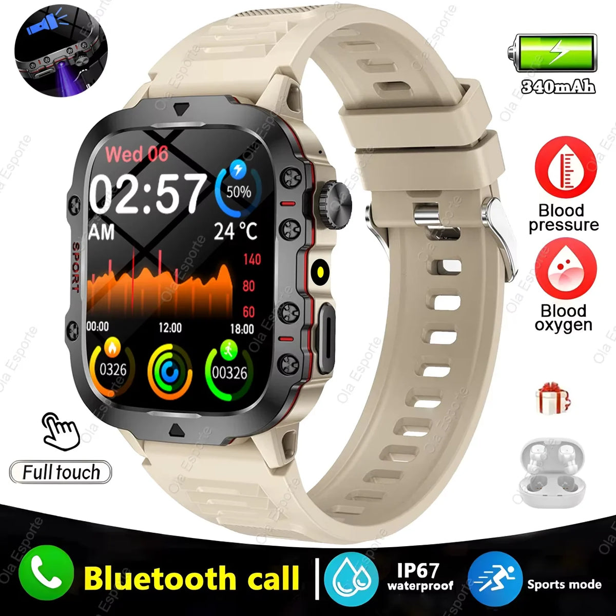 Unleash Your Potential with the Original Men Smartwatch - Bluetooth Calling, IP68 Waterproof, and Cutting-Edge Health Monitoring!