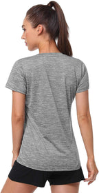 5-Pack Women'S Short Sleeve Dry Fit T-Shirt Moisture Wicking V-Neck Tee | Exercise Yoga Tees,Quick Dry Tops for Workout,Gym