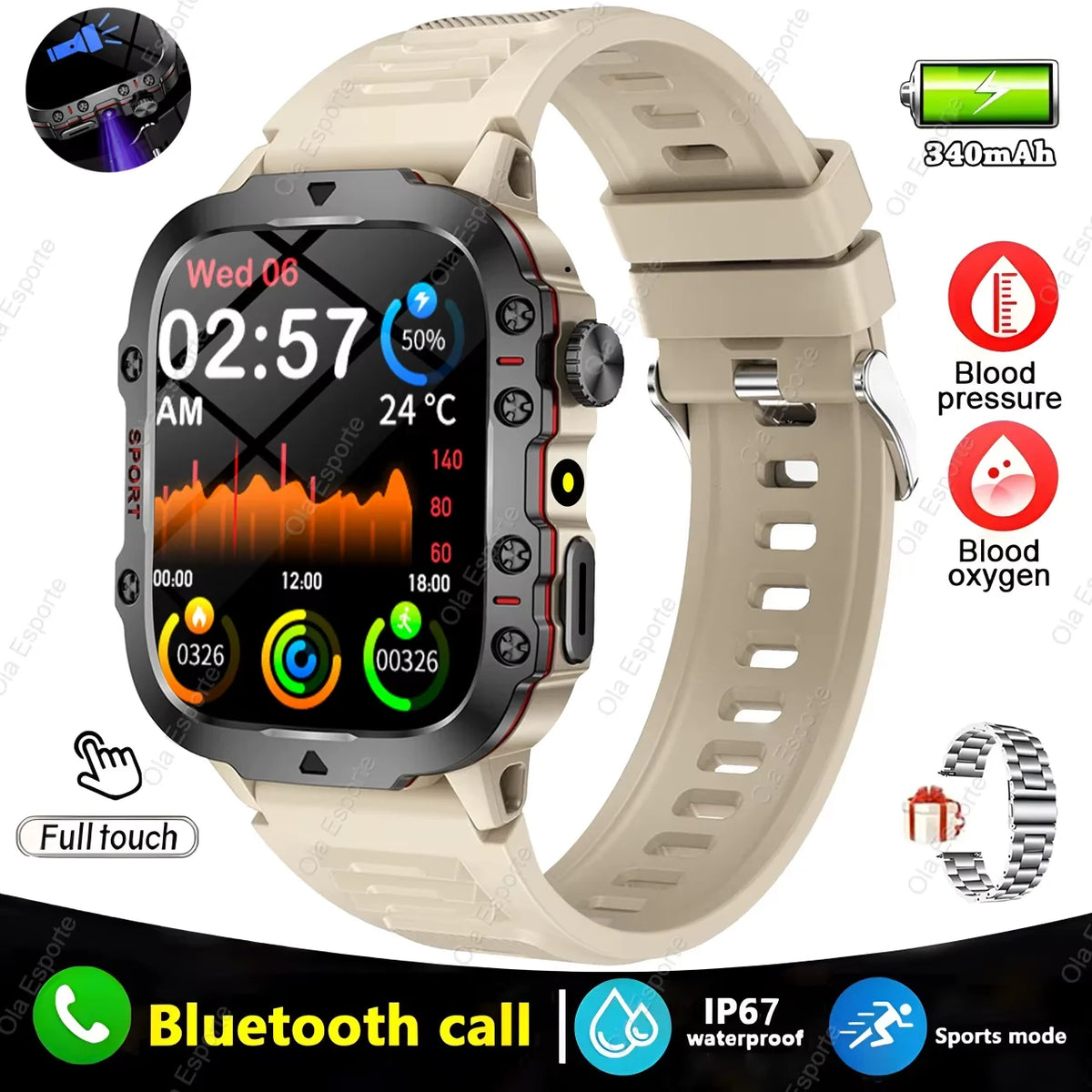 Unleash Your Potential with the Original Men Smartwatch - Bluetooth Calling, IP68 Waterproof, and Cutting-Edge Health Monitoring!