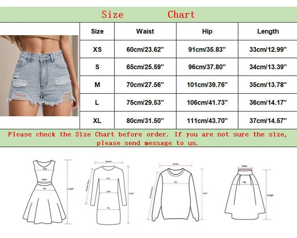 Women'S Jeans Shorts Casual Summer Fashion Ripped Jeans Pants with Holes Washed Color High-Waisted Fashion Denim Shorts 2024