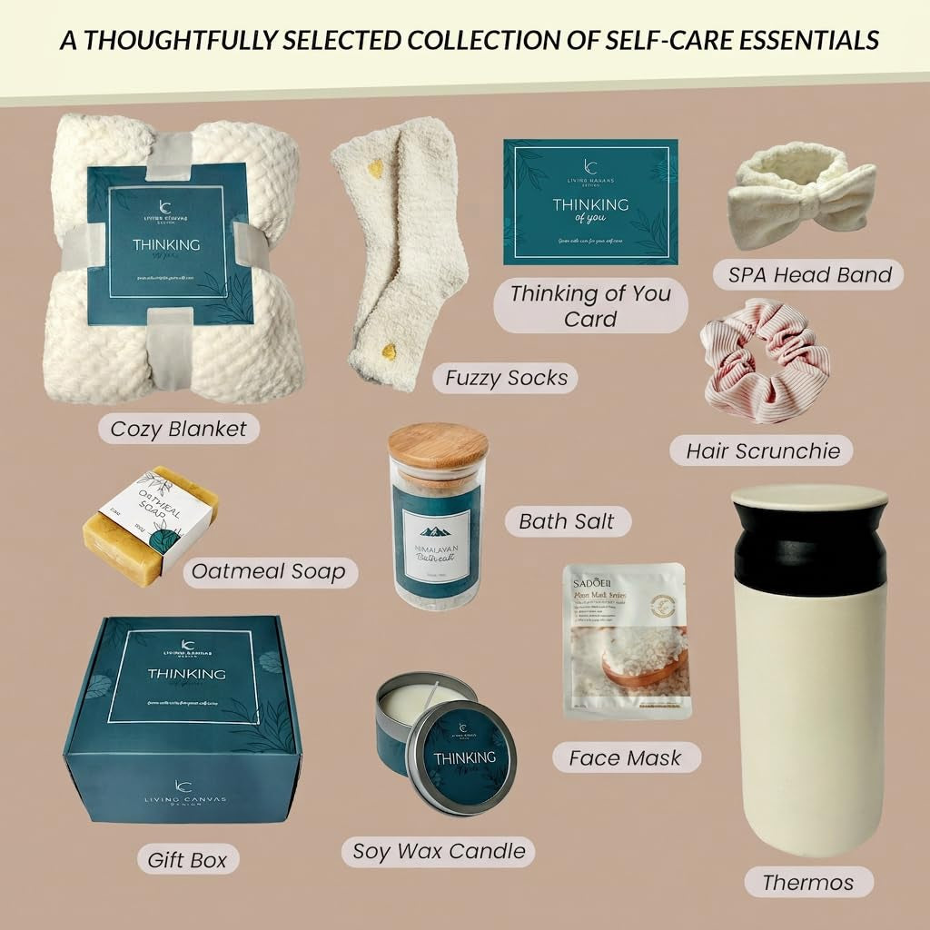Indulge in Self-Care: 11-Piece Spa Gift Basket for Women - Perfect Get Well Gifts for Mom, Girlfriend, Wife, or Daughter with Bath Salts, Oatmeal Soap, Cozy Blanket, and Inspirational Touches