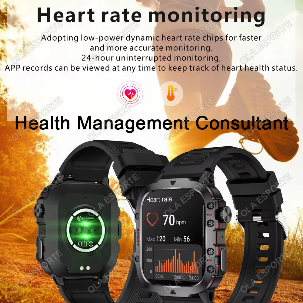 Elevate Your Fitness Journey with the Original Men Smartwatch - Bluetooth Call, IP68 Waterproof, and Advanced Health Tracking Features!
