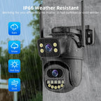 Experience Crystal Clear Surveillance with Our 4K 8MP HD WiFi PTZ Camera - Dual Lens, AI Auto Tracking, and Night Vision!