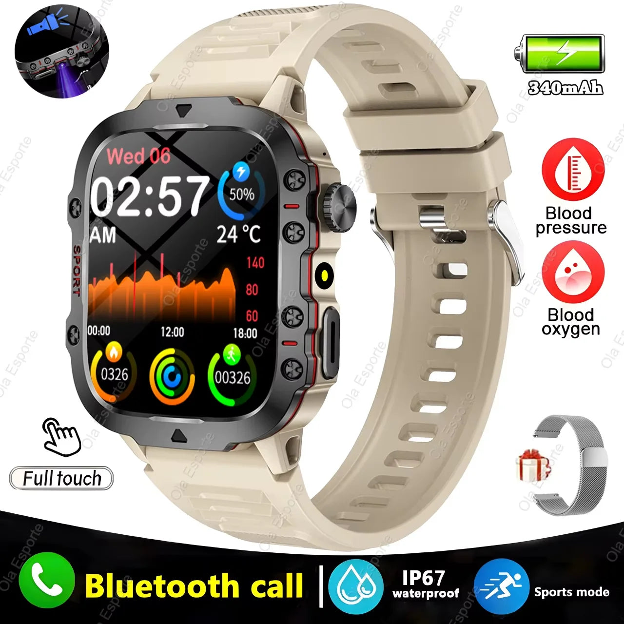 Unleash Your Potential with the Original Men Smartwatch - Bluetooth Calling, IP68 Waterproof, and Cutting-Edge Health Monitoring!